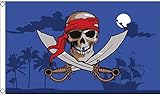 AZ FLAG Bandera Pirata con Noche Azul 150x90cm -...
