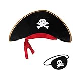 Pirata Sombrero Parche Ojo Caribe Capitán Niños...
