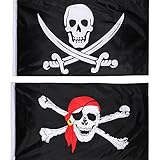 2 Piezas de Bandera de Pirata Bandera de Cráneo...